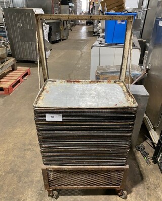 All Stainless Steel Baking Sheet Pans! Not Including Cart! 10x Your Bid!