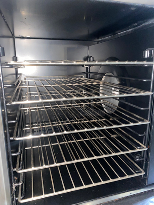 Blodgett Commercial Natural Gas Powered Convection Oven! With View Through Door! With Metal Oven Racks! On Equipment Stand! With Underneath Storage Space! All Stainless Steel! On Casters!  - Image 5 of 10