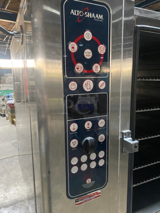 NICE! Alto Shaam Commercial Combitherm Convection Oven! With View Through Door! Metal Oven Racks! With Storage Space Underneath! All Stainless Steel! On Casters! Model: 10.18ML SN: 2210350503 208/240V 60HZ 1 Phase - Image 6 of 9