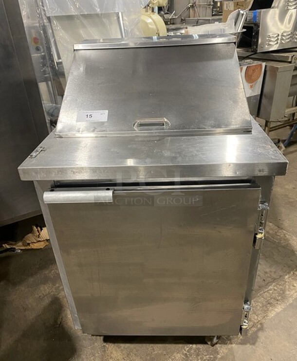 All Stainless Steel Refrigerated  Mega Top Sandwich Prep Table! ON Commercial Casters!