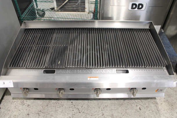 BRAND NEW SCRATCH AND DENT! Cooking Performance Group CPG 351CRCPG48NL Stainless Steel Commercial Countertop Natural Gas Powered Radiant Charbroiler Grill. 160,000 BTU - Image 1 of 9