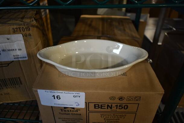 2 Boxes of 12 BRAND NEW! Tuxton BEN-150 White Ceramic Welsh Rarebit Single Serving Casserole Dishes. 2 Times Your Bid!
