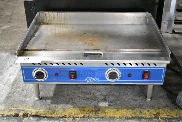 Globe PG24E Stainless Steel Commercial Countertop Electric Powered Flat Top Griddle. 208/240 Volts.  - Image 1 of 5