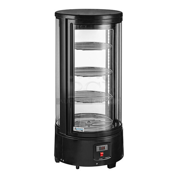 BRAND NEW SCRATCH AND DENT! Avantco 360CRR2HCB Metal Commercial Black Countertop Rotating Refrigerated Cake Display. 110-120 Volts, 1 Phase. Tested and Working!