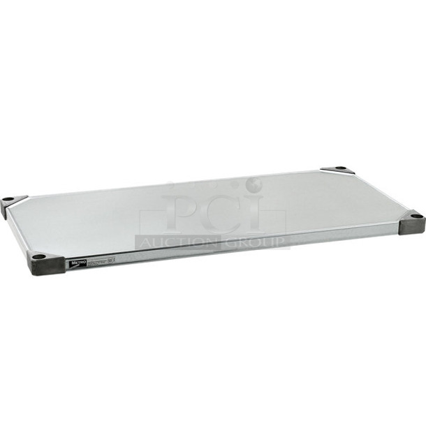 BRAND NEW IN BOX! Metro 1860FS 18" x 60" Flat Stainless Steel Solid Shelf - Image 1 of 5