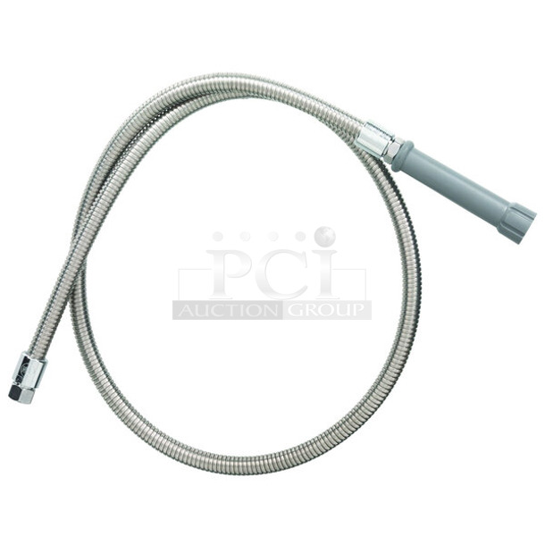BRAND NEW SCRATCH AND DENT! T&S 510B0060H 60" Stainless Steel Flex Hose with Gray Handle and Polyurethane Liner - Image 1 of 3