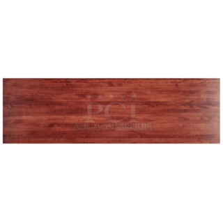 2 BRAND NEW SCRATCH AND DENT! Lancaster Table & Seating 3493096ANTMA Industrial 30" x 96" Solid Wood Live Edge Table Top with Mahogany Finish. 2 Times Your Bid!