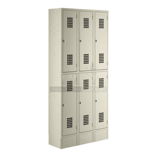 BRAND NEW SCRATCH AND DENT! Regency 600LC32122KB Space Solutions Beige 36" x 12" x 78" 3 Wide, 2 Tier Locker