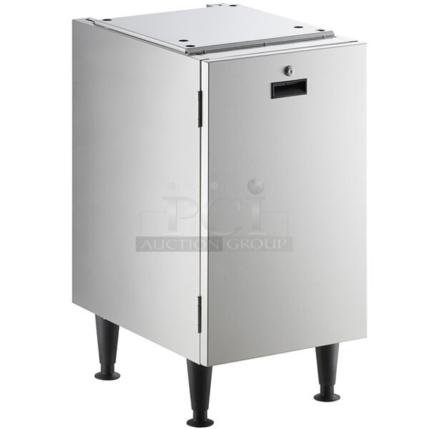 BRAND NEW SCRATCH AND DENT! 2024 Scotsman HST16-A 16 1/2" x 23 3/4" Enclosed Stainless Steel Ice Dispenser Stand with Door - Image 1 of 6