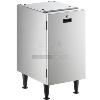 BRAND NEW SCRATCH AND DENT! 2024 Scotsman HST16-A 16 1/2" x 23 3/4" Enclosed Stainless Steel Ice Dispenser Stand with Door