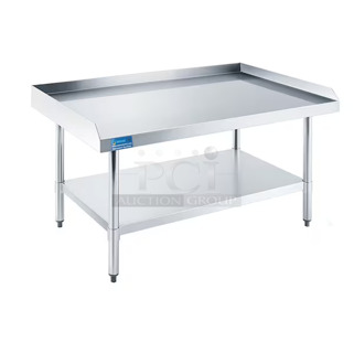BRAND NEW SCRATCH AND DENT! AmGoods 3060 30in x 60in Stainless Steel Equipment Stand. May Be Missing Pieces. 