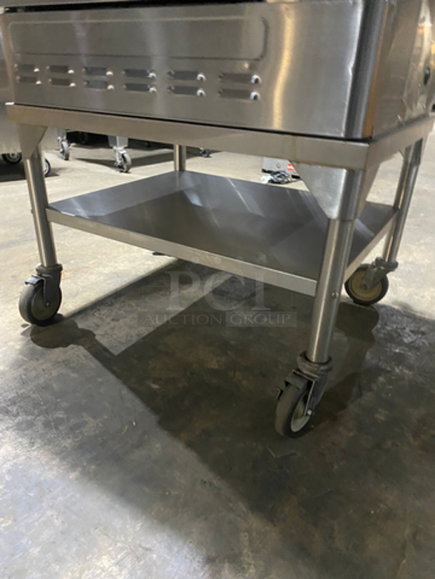 Blodgett Commercial Natural Gas Powered Convection Oven! With View Through Door! With Metal Oven Racks! On Equipment Stand! With Underneath Storage Space! All Stainless Steel! On Casters!  - Image 7 of 10