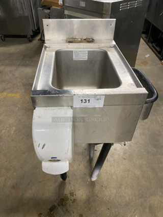 Commercial Under The Counter Hand Sink! With Back Splash! All Stainless Steel! On Legs!