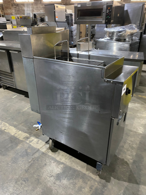 Sweet! Imperial Commercial Natural Gas Powered Pasta Cooker! With Backsplash! With Frying Basket! All Stainless Steel! On Casters! - Image 3 of 9