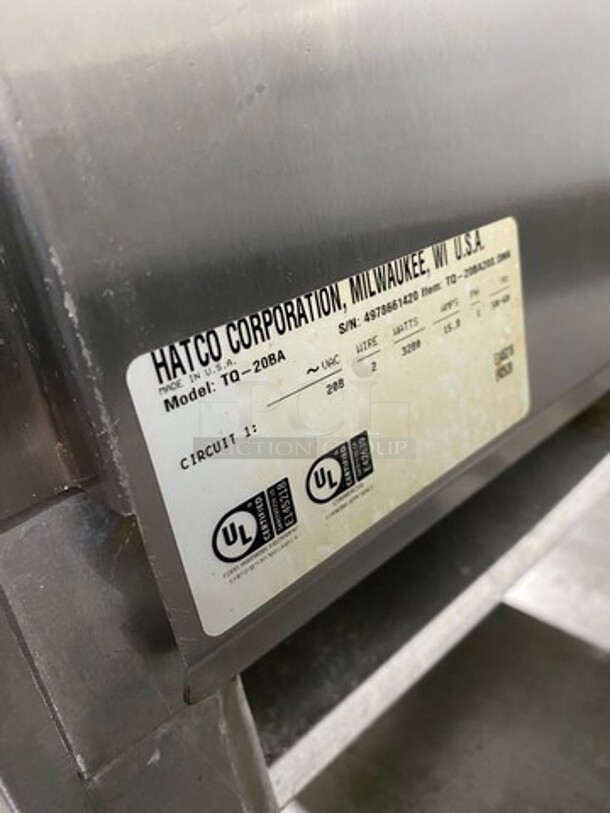 Hatco Commercial Countertop Conveyor Toaster Oven! All Stainless Steel! On Legs! Model: TQ20BA SN: 4978661420! 208V 60HZ 1 Phase! - Image 5 of 8