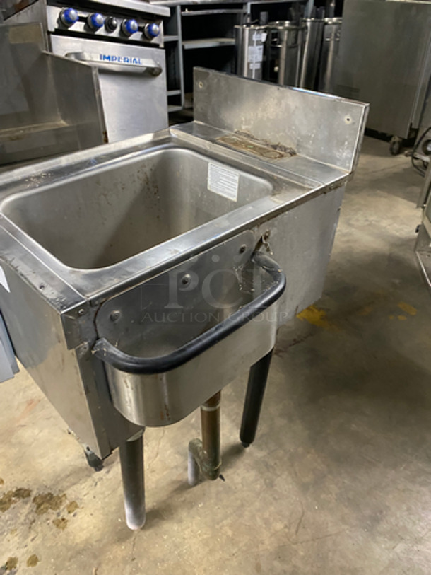 Commercial Under The Counter Hand Sink! With Back Splash! All Stainless Steel! On Legs! - Image 3 of 7