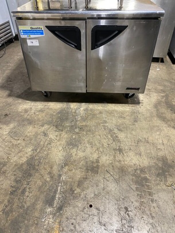 Turbo Air Commercial 2 Door Lowboy/Worktop Cooler! All Stainless Steel! On Casters! Model: TUR48SD 115V - Image 1 of 8