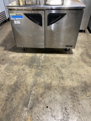 Turbo Air Commercial 2 Door Lowboy/Worktop Cooler! All Stainless Steel! On Casters! Model: TUR48SD 115V