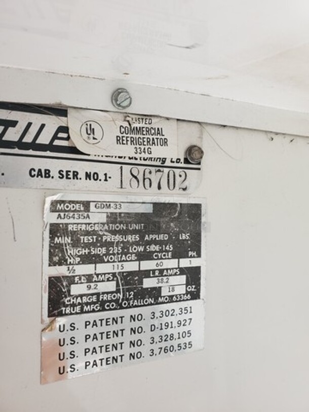 TRUE 2 Glass Sliding Door Merchandiser (Signs of wear) 40X29X78 - Image 5 of 7