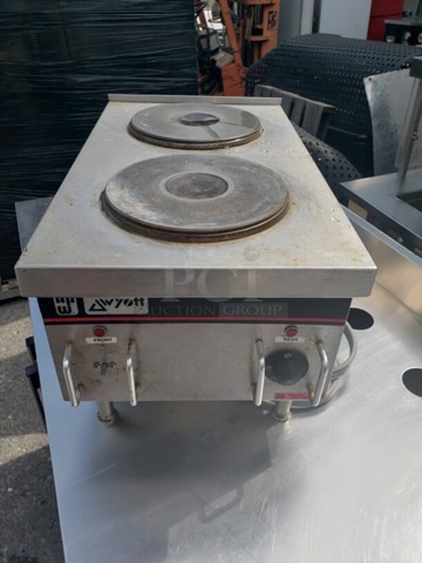 APW Wyott SEHP-208-2 12" Hotplate, Countertop, Electric, 2 Burner. Missing one knob. - Image 1 of 4
