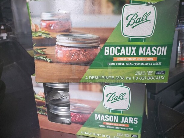 MASON JARS- 4 half pint 8oz jars BIDX2 - Image 3 of 3