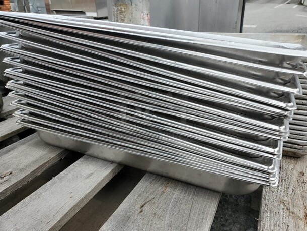  1/2 Size Long 4" Deep Stainless Steel Steam Table BIDX16  - Image 4 of 5