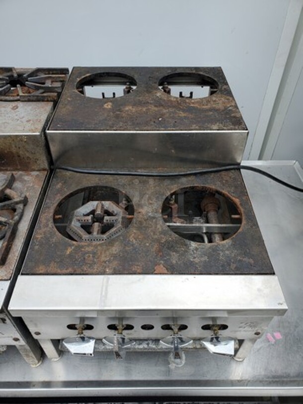 ALL ONE MONEY! Two (4)Burners, Natural Gas, Countertop Stove (Missing Tag, One is missing parts) 18"X30"X15" - Image 4 of 9
