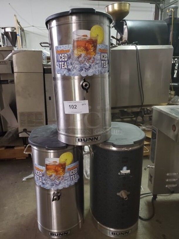 ALL ONE MONEY Lot of 3 Iced tea dispenser (Missing faucet) - Image 1 of 2