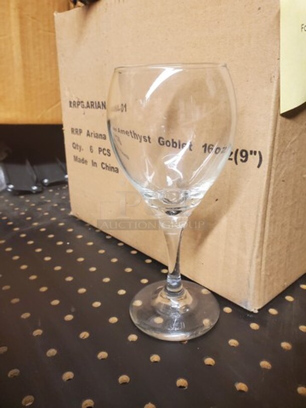 ALL ONE MONEY Lot of 6 12oz wine glasses - Image 3 of 7