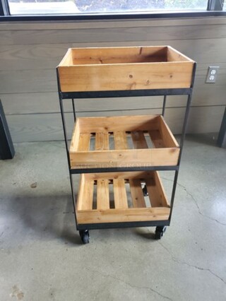 Wood Shelving on wheels/Shelf Rolling Cart