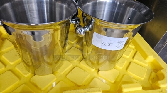  Lot of 2 Stainless Steel Wine Buckets