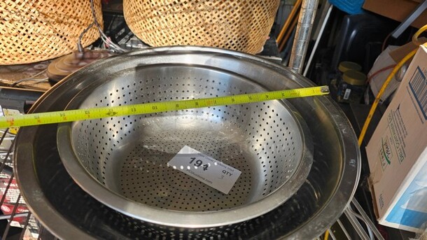 Lot of 3 Miscellaneous Stainless Steel Mixing Bowls
*One is perforated* - Image 3 of 4
