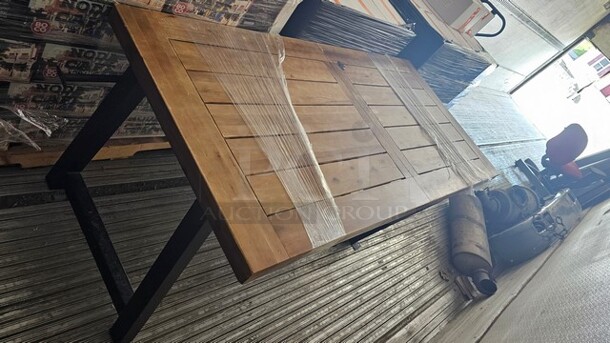 Large Wood Table w/ Heavy-duty Base - Image 7 of 7