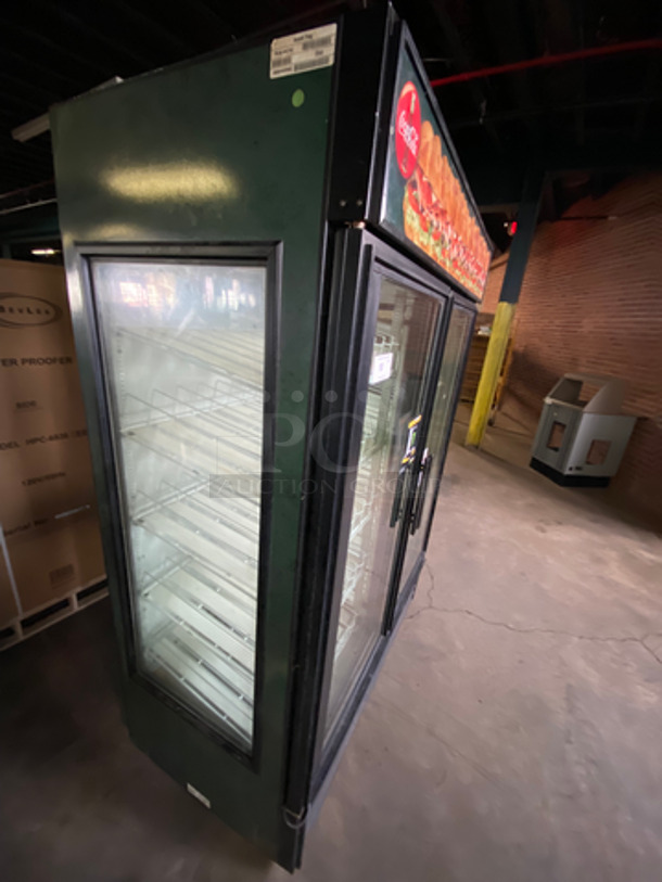 NICE! True Commercial 2 Door Reach In Cooler Merchandiser! With View Through Doors And Sides! With Beverage Racks! Model: GEM49 SN: 14438952 115V 60HZ 1 Phase - Image 2 of 8