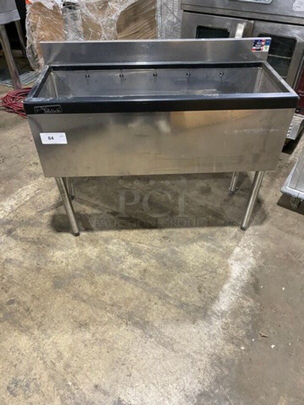 NEW! Perlick Commercial Undercounter Cold Plate/ Ice Bin! With Back Splash! All Stainless Steel! On Legs!