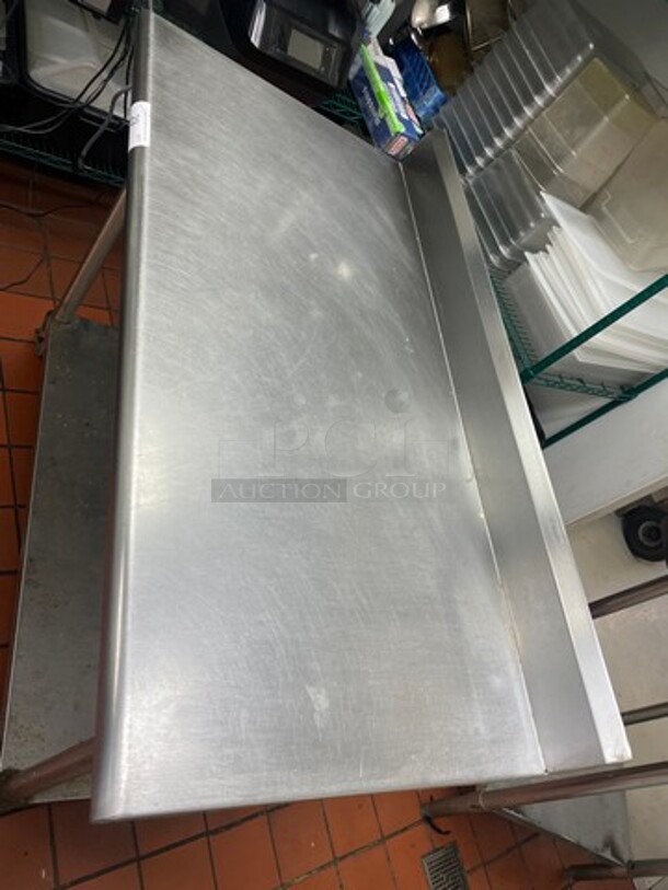 Solid Stainless Steel Work Top/ Prep Table! With Back Splash! With Storage Space Underneath! On Casters! - Image 5 of 6
