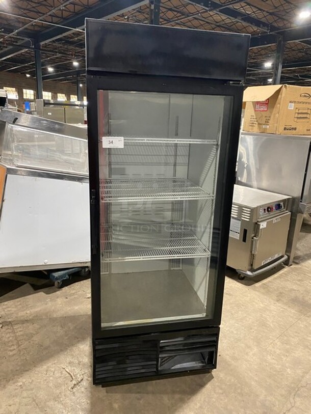 SWEET! Habco One Door Glass Reach In Cooler Merchandiser! With Poly Coated Racks! Model ESM28 Serial 28034489! 115V 1 Phase! - Image 1 of 8