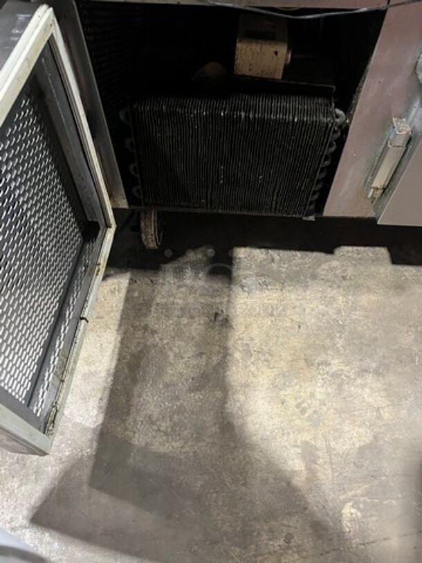 Custom Cool Commercial Refrigerated Work/Prep Table/ Grill Stand! With Back And Side Splash! With Refrigerated 2 Door Underneath Storage! All Stainless Steel! On Casters! - Image 4 of 6