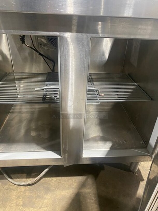 Craig Commercial Custom-Made Workstation! With Built In Hand Sink! With Faucet And Handles! With Topping Rail! With Back And Side Splashes! With 2 Door Storage Space Underneath! All Stainless Steel! On Legs! - Image 6 of 9