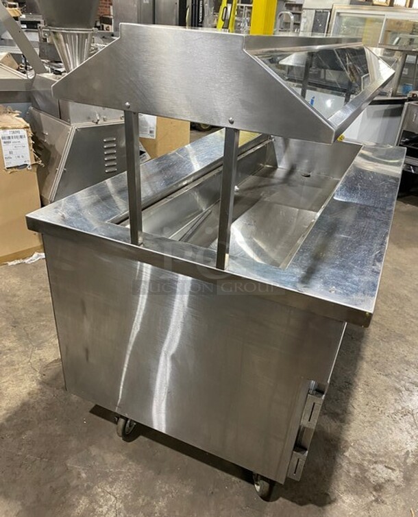 All Stainless Steel Commercial Refrigerated Cold Pan Station! With Underneath 2 Door Storage Space! On Casters! - Image 4 of 6