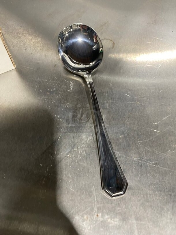 NICE! New In Box One Dozen Victoria Bouillon Spoons! All Stainless Steel! - Image 4 of 5