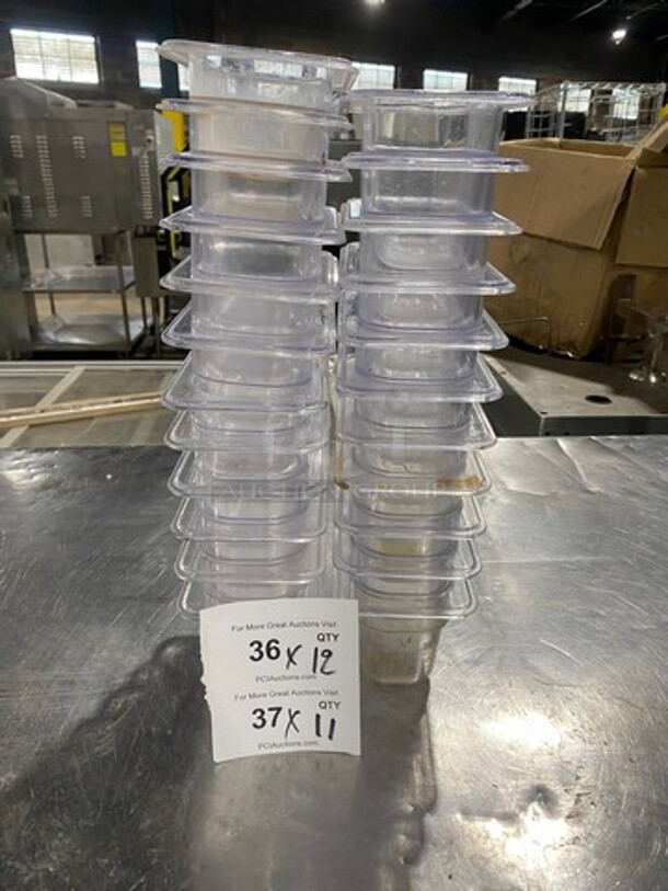 Winco Clear Poly 1/9x4" Food Containers! 11x Your Bid! - Image 1 of 8