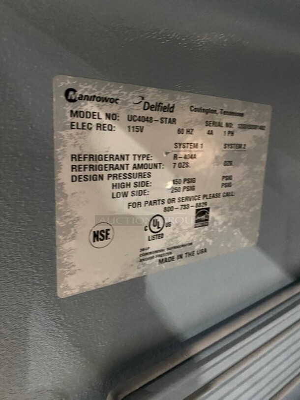 WOW! Delfield Manitowoc Commercial 2 Door Lowboy/Worktop Cooler! All Stainless Steel! Model: UC4048STAR! 115V 1PH! - Image 7 of 7