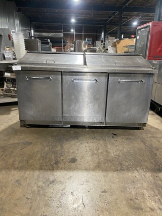 Kelvinator Commercial Refrigerated Sandwich/Salad Prep Table! With 3 Door Storage Space Underneath! All Stainless Steel! Model KCHMT70.30 Serial 20820002! 115V!