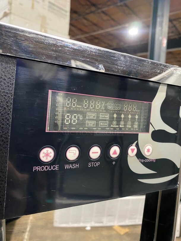 FAB! Elvaria Stainless Steel Commercial Air Cooled 3 Flavor w/ Twist Soft Serve Ice Cream/Yogurt Machine on Commercial Casters! MODEL 515TW SN:3410093794 220-240 - Image 8 of 10