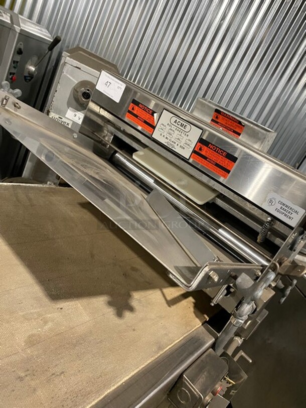 Acme Commercial Floor Style Heavy Duty Dough Sheeter! All Stainless Steel! On Casters! Working When Removed! Model 88 Serial 15139! 115V 1Phase!  - Image 6 of 10