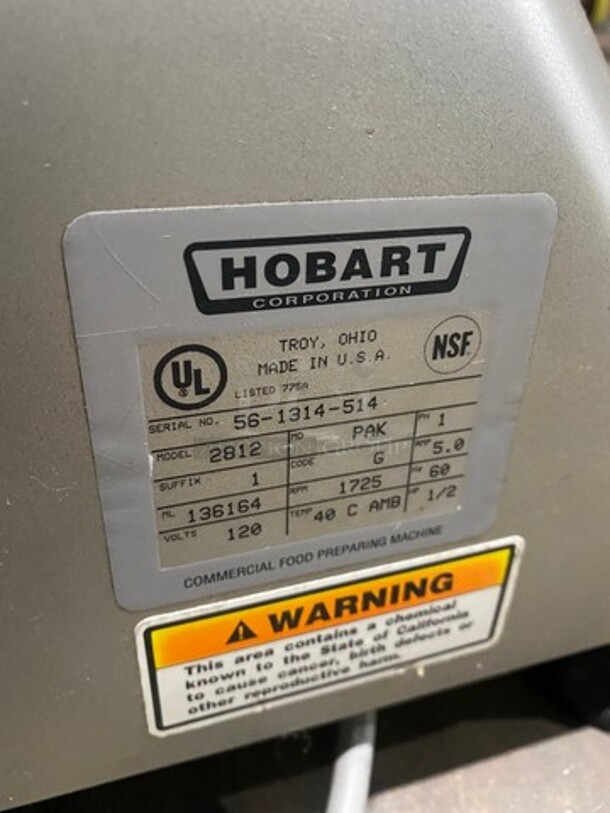 Hobart Commercial Countertop Deli/ Meat Slicer! All Stainless Steel! WORKING WHEN REMOVED! Model: 2812 SN: 561314514 120V 60HZ 1 Phase - Image 8 of 9