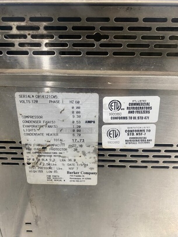 Barker Commercial Buffet Style Cold Pan! Stainless Steel With Wooden Body! On Casters! SN: C014121CW5 120V 60HZ 1 Phase - Image 6 of 8