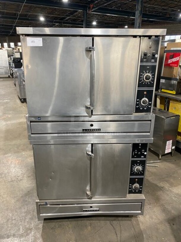 Garland Commercial Natural Gas Powered Double Deck Convection Oven! Metal Oven Racks! All Stainless Steel! 2x Your Bid Makes One Unit!