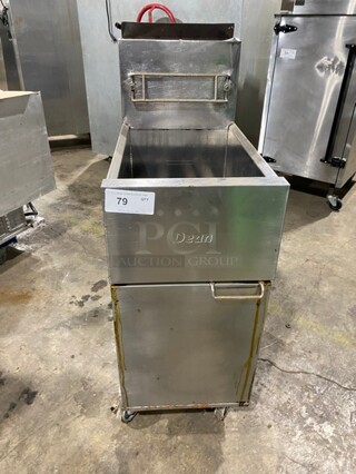 Amazing! Dean Stainless Steel Commercial Floor Style Natural Gas Powered Deep Fat Fryer! MN:SR152GN SN:1108MB0024 2.53V!